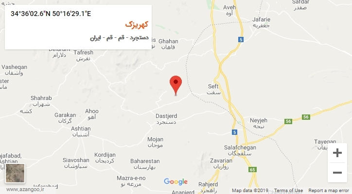 روستای کهریزک بر روی نقشه