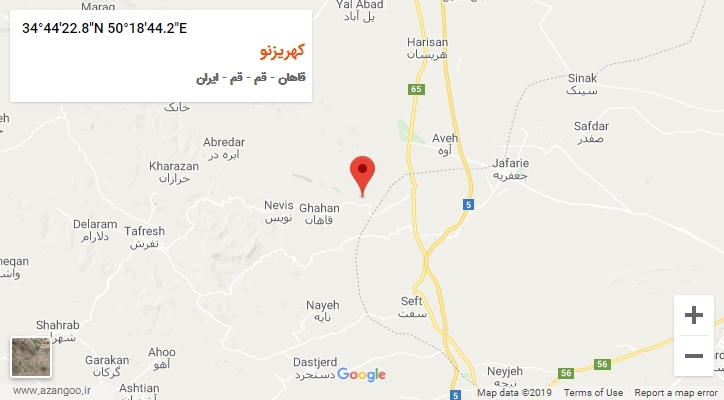روستای کهریزنو بر روی نقشه