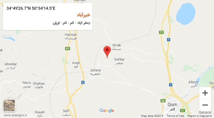 روستای خیرآباد بر روی نقشه
