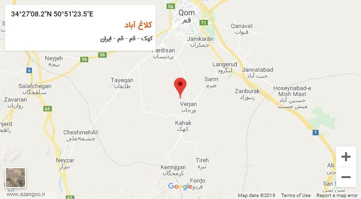 روستای کلاغ آباد بر روی نقشه