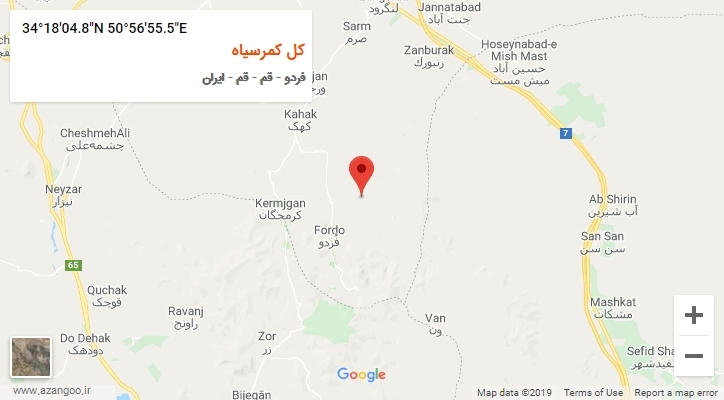 روستای کل کمرسیاه بر روی نقشه