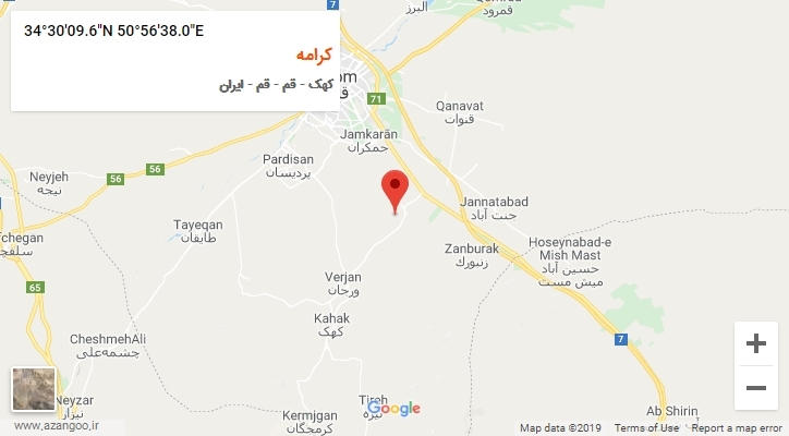 روستای کرامه بر روی نقشه