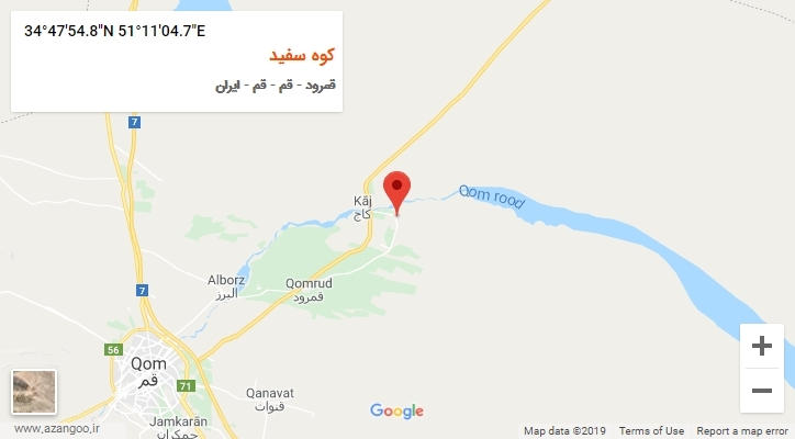 روستای کوه سفید بر روی نقشه