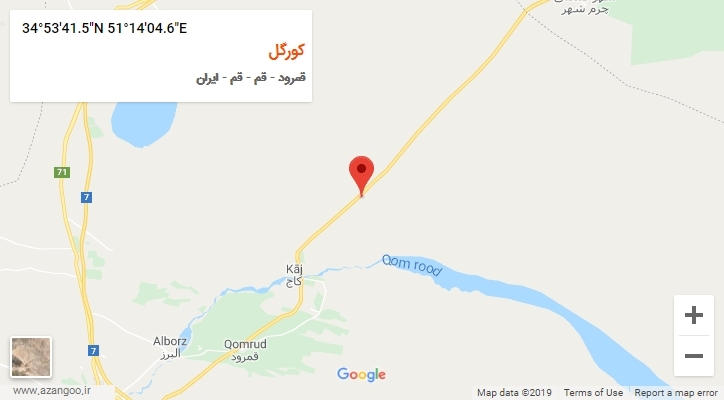 روستای کورگل بر روی نقشه