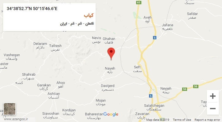 روستای کیاب بر روی نقشه