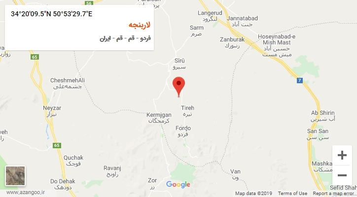 روستای لاربنجه بر روی نقشه