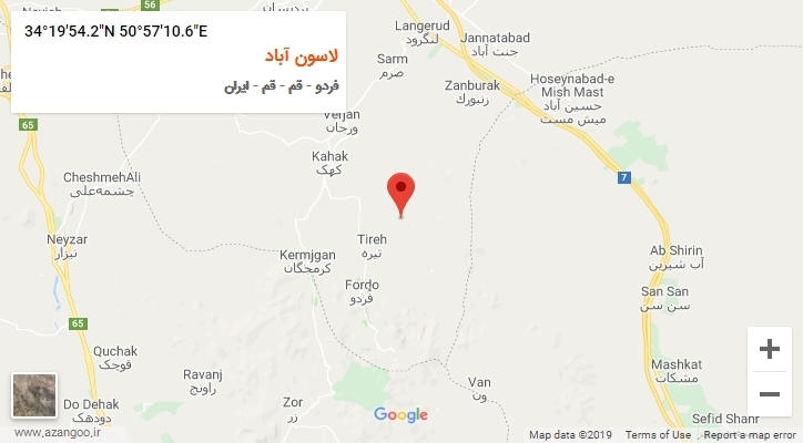 روستای لاسون آباد بر روی نقشه
