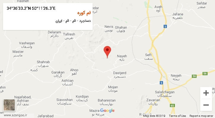روستای لم کوره بر روی نقشه