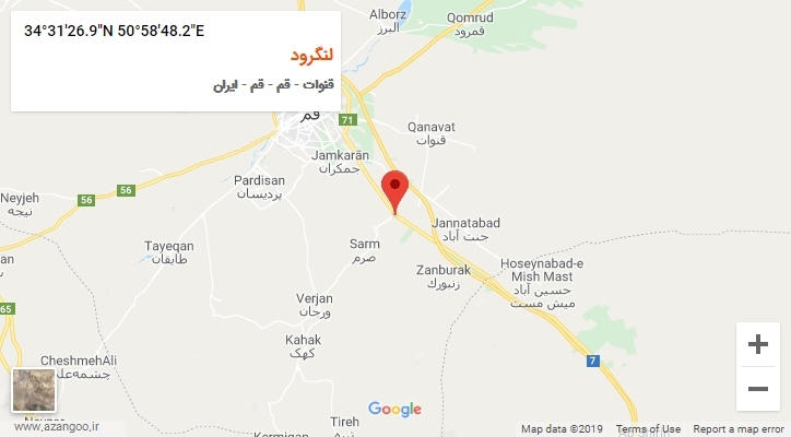 روستای لنگرود بر روی نقشه