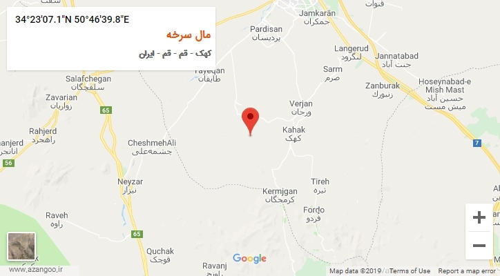 روستای مال سرخه بر روی نقشه