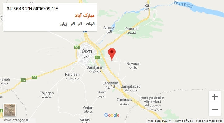 روستای مبارک آباد بر روی نقشه