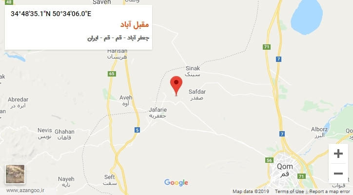 روستای مقبل آباد بر روی نقشه