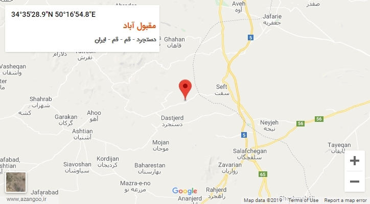 روستای مقبول آباد بر روی نقشه