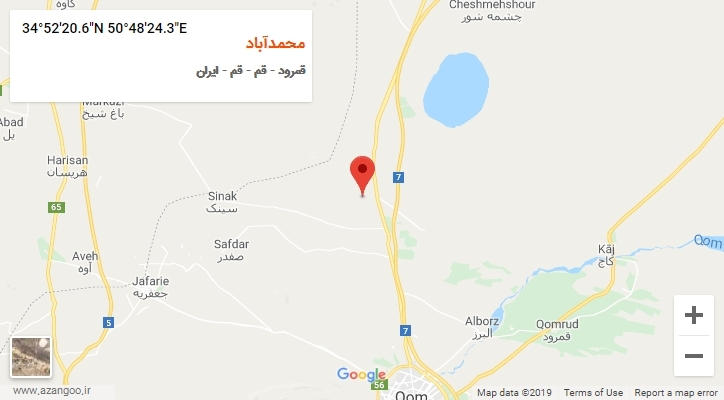 روستای محمدآباد بر روی نقشه