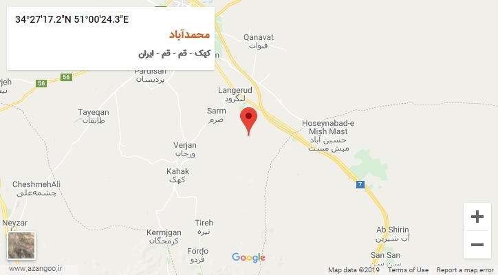 روستای محمدآباد بر روی نقشه