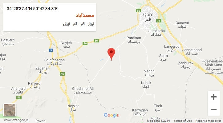روستای محمدآباد بر روی نقشه