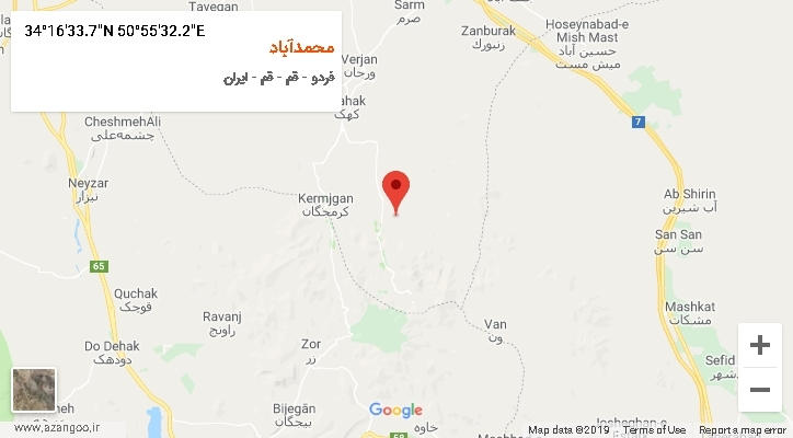 روستای محمدآباد بر روی نقشه
