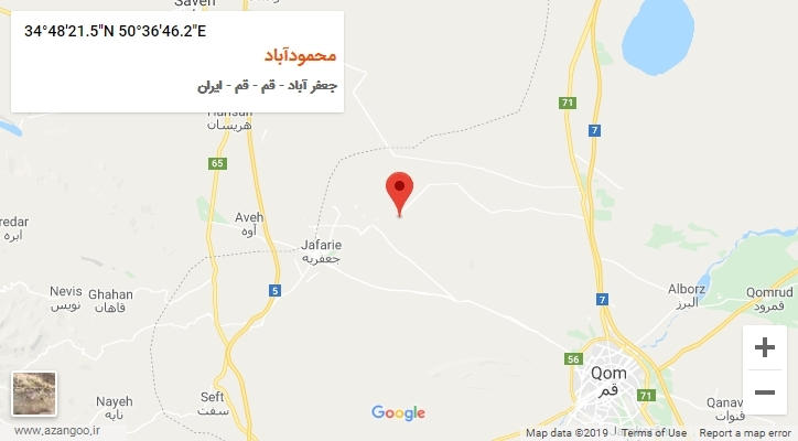 روستای محمودآباد بر روی نقشه