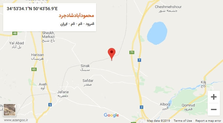 روستای محمودآبادشادجرد بر روی نقشه