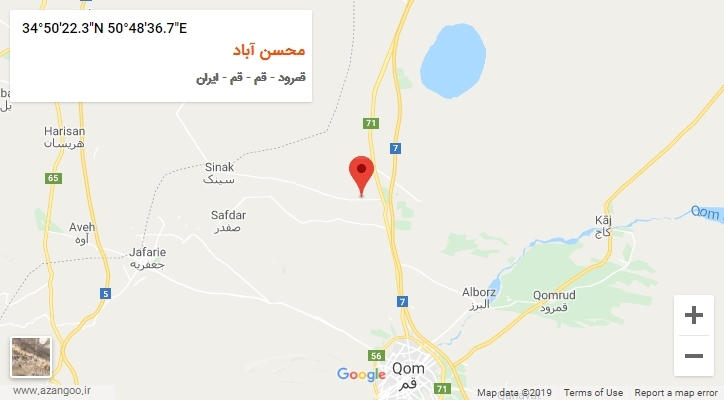 روستای محسن آباد بر روی نقشه