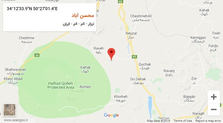 روستای محسن آباد بر روی نقشه