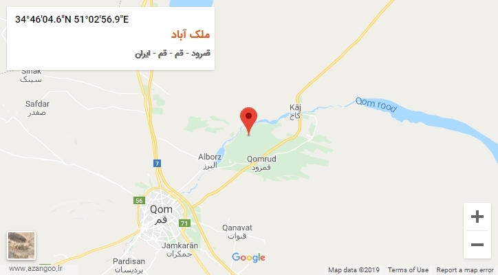 روستای ملک آباد بر روی نقشه