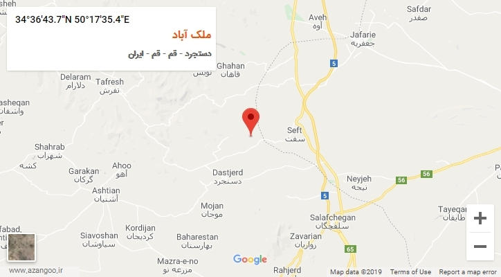 روستای ملک آباد بر روی نقشه