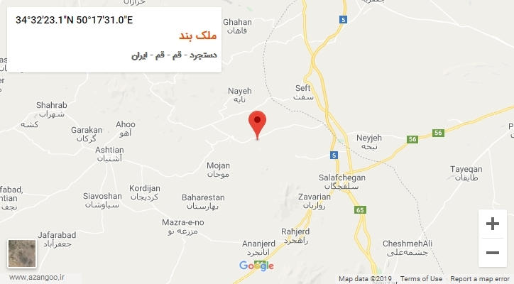 روستای ملک بند بر روی نقشه