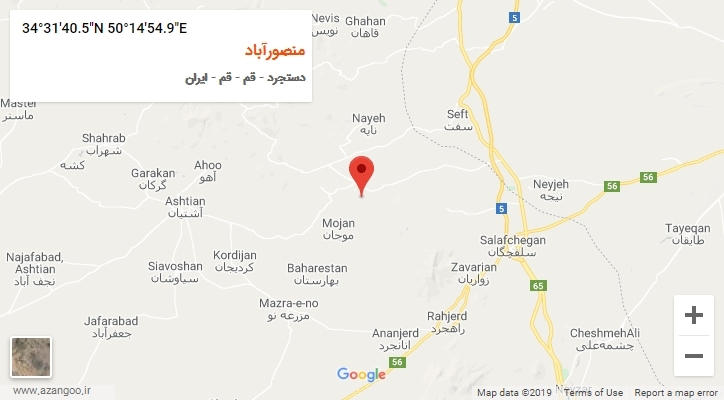 روستای منصورآباد بر روی نقشه