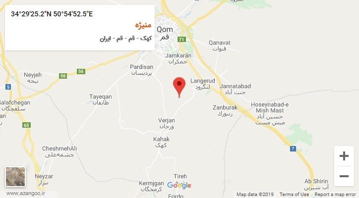 روستای منیژه بر روی نقشه