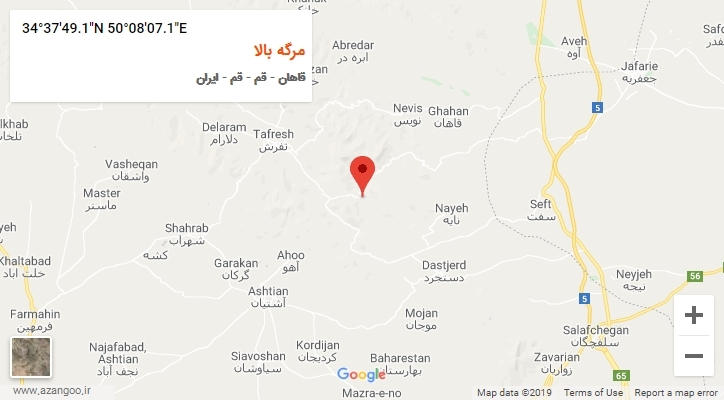 روستای مرگه بالا بر روی نقشه