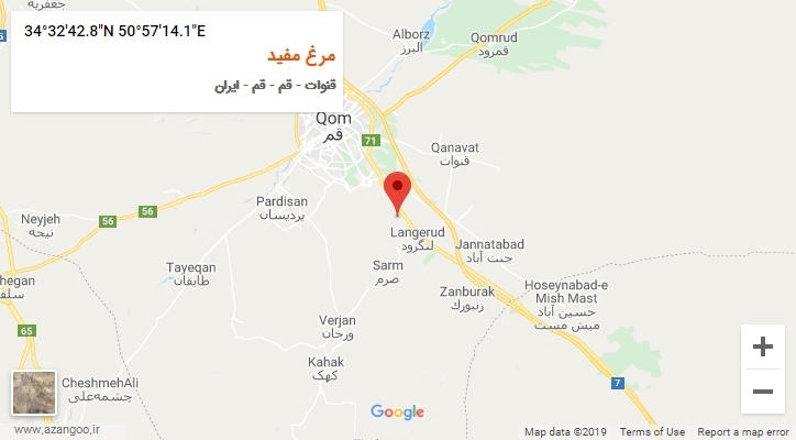 روستای مرغ مفید بر روی نقشه