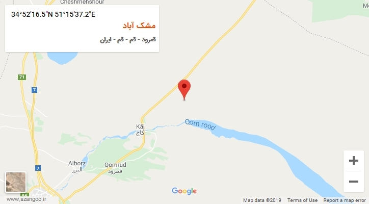روستای مشک آباد بر روی نقشه
