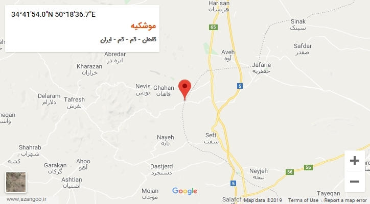 روستای موشکیه بر روی نقشه