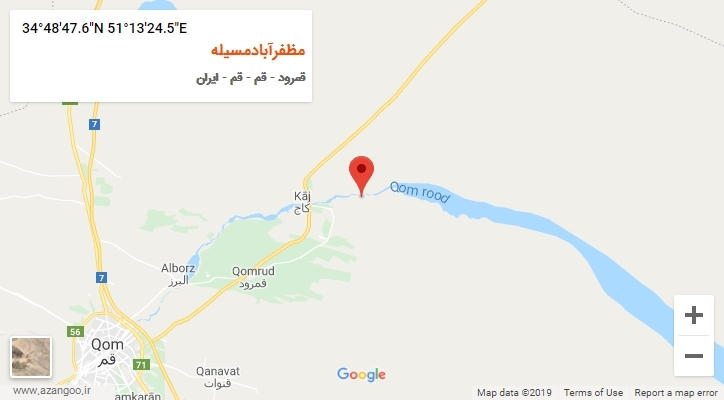 روستای مظفرآبادمسیله بر روی نقشه