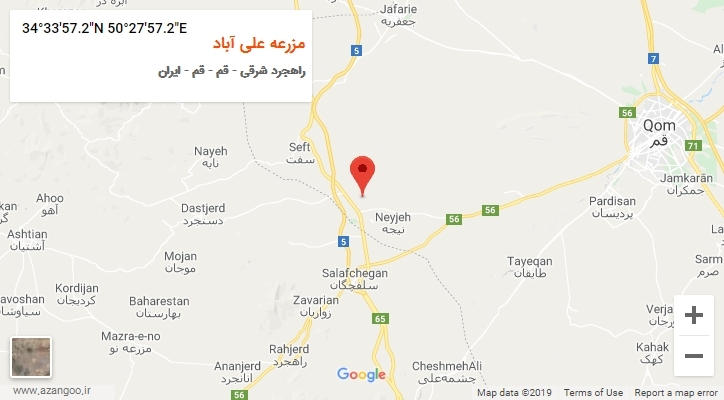 روستای مزرعه علی آباد بر روی نقشه