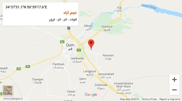 روستای نجم آباد بر روی نقشه