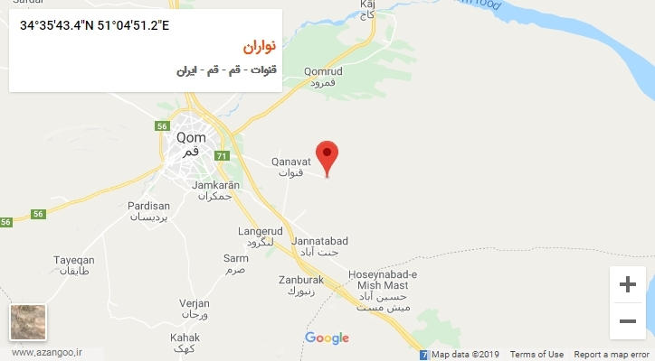روستای نواران بر روی نقشه