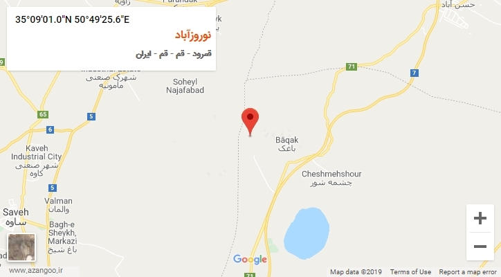 روستای نوروزآباد بر روی نقشه