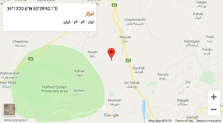 روستای نیزار بر روی نقشه