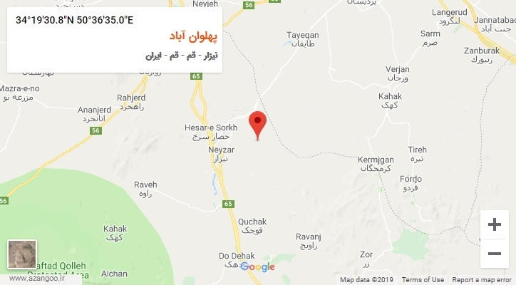روستای پهلوان آباد بر روی نقشه