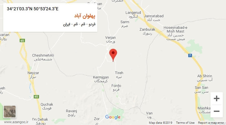 روستای پهلوان آباد بر روی نقشه