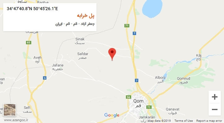 روستای پل خرابه بر روی نقشه