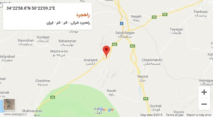 روستای راهجرد بر روی نقشه