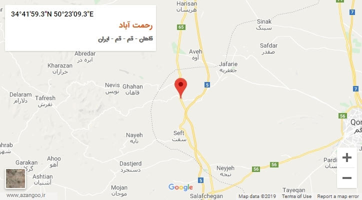 روستای رحمت آباد بر روی نقشه