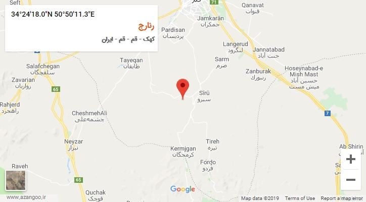 روستای رنارج بر روی نقشه