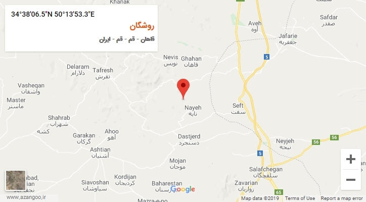 روستای روشگان بر روی نقشه