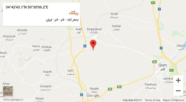روستای ریگک بر روی نقشه