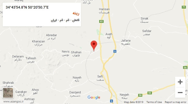 روستای رینه بر روی نقشه
