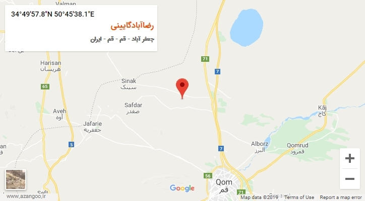 روستای رضاآبادگایینی بر روی نقشه